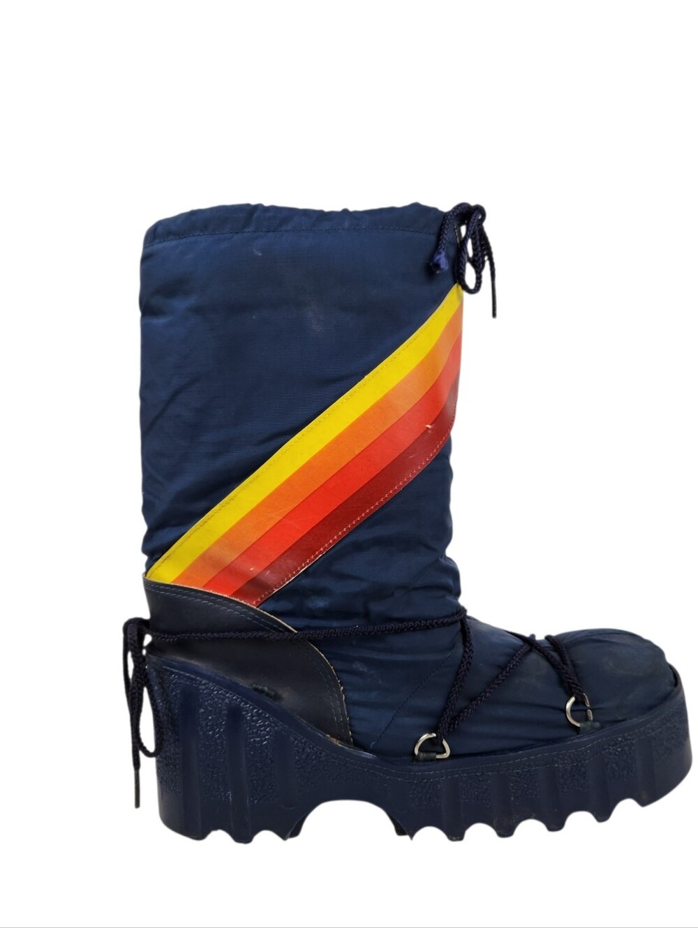 Vintage Rainbow Moon Boots Winter Ski Snow Nylon Mens Size 10 - 11 Size Large - Picture 5 of 15